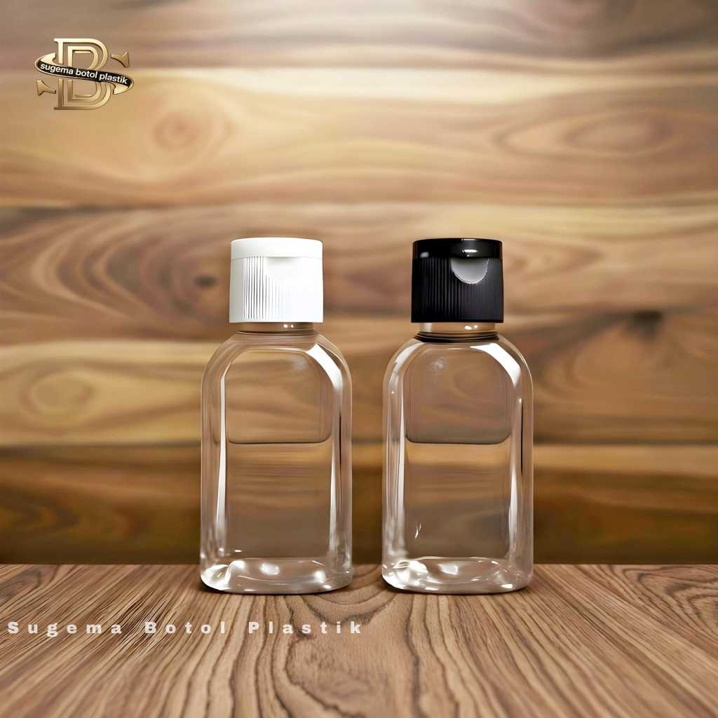 Botol Fliptop 30ml Bening Pet Tebal Tutup Hitam Putih Botol Plastik Kecil 30ml Botol Kosmetik 30ml C