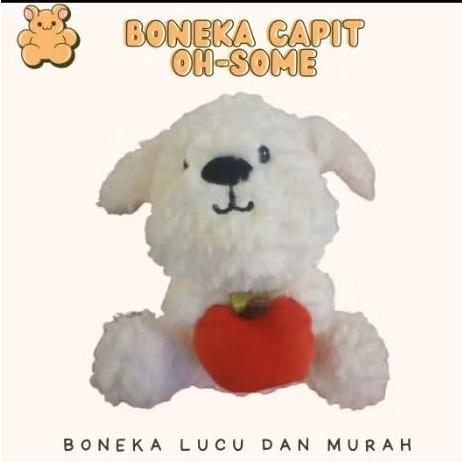Boneka Capit Anjing Putih Lucu