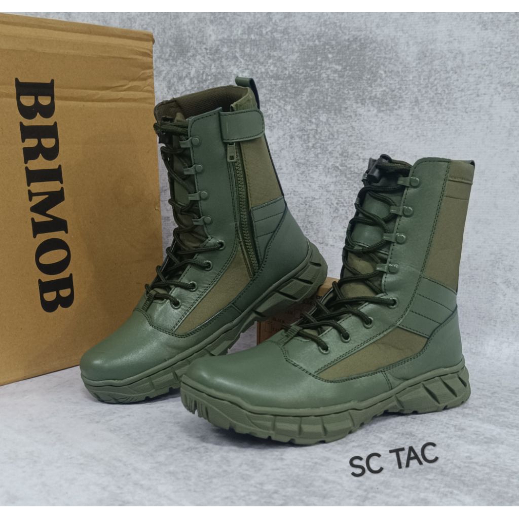 Sepatu PDL Hijau Brimob Dublikat/Sepatu PDL Hijau Polri