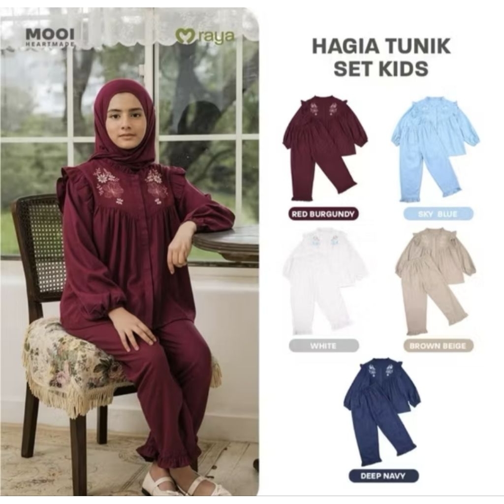 MOOI | MOOI RAYA COLLECTION 2026 | MOOI TUNIK HAGIA SET | SETELAN BAJU MUSLIM ANAK PEREMPUAN