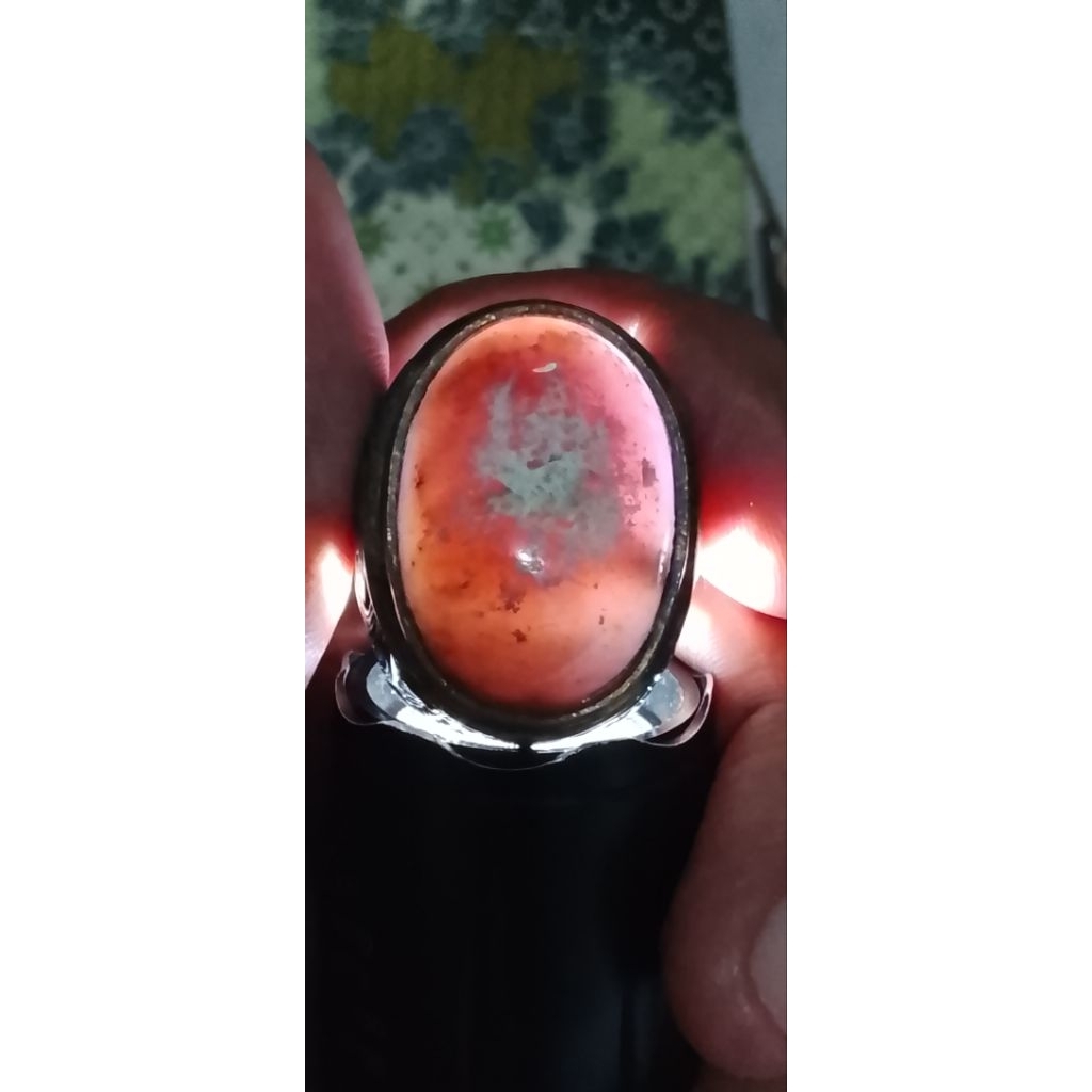 cincin natural kecubung Wulung motif antik