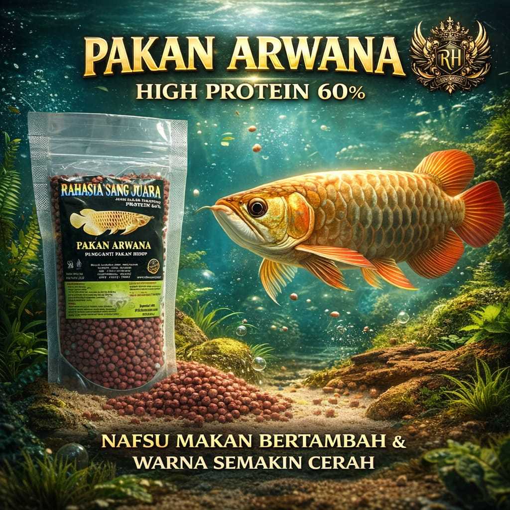 Pelet Pakan Ikan Arwana 100gr - Membuat Warna Arwana Lebih Cerah