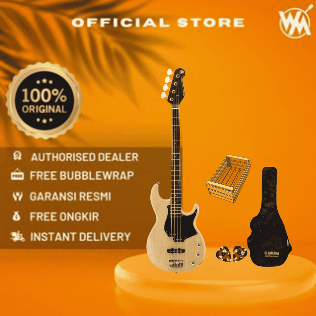 Yamaha BB234 / BB 234 / BB-234 YNS Yellow Natural Satin + Softcase & 2 Pick Packing Kayu