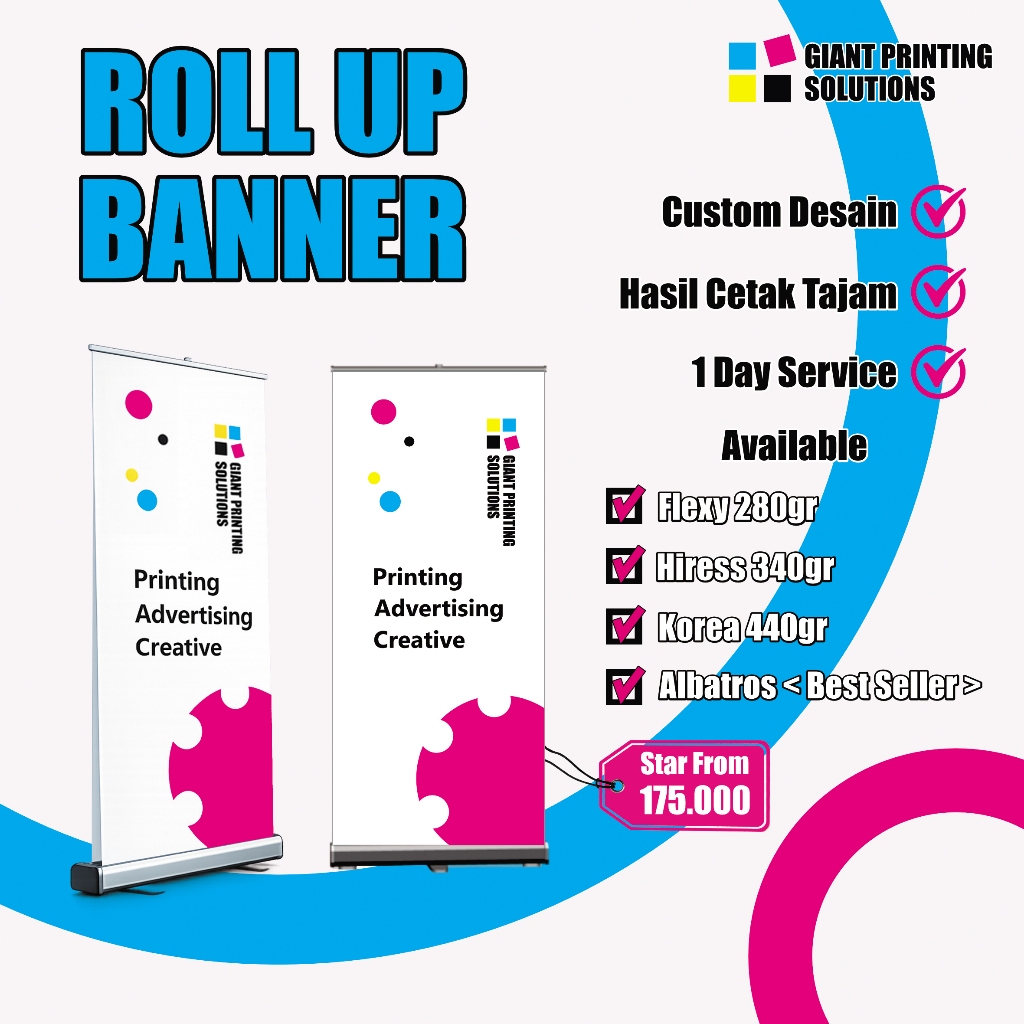 Cetak Roll Up Banner | Roll up Standing  | Cetak Roll Up Banner Custom | Roll Banner 60 x 160 | | Ro