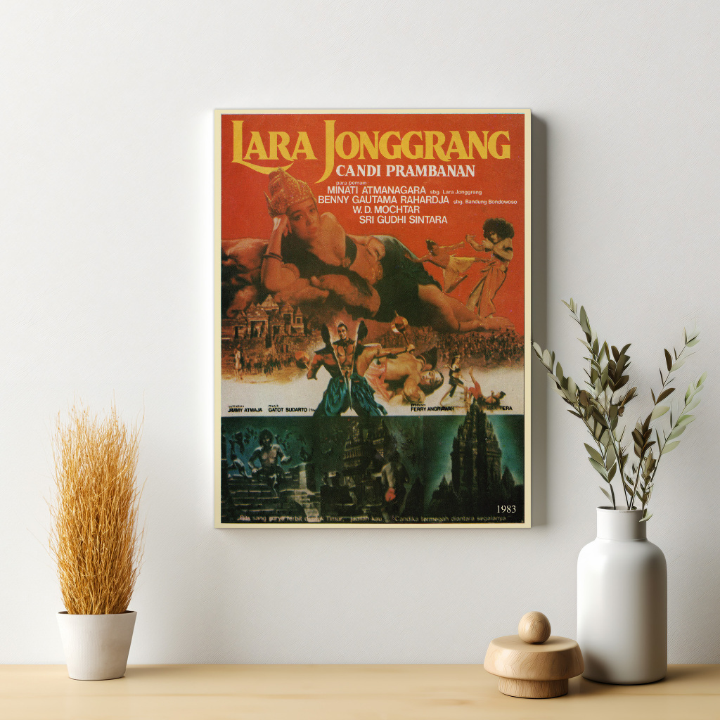 Poster Film Jadul Lara Jonggrang 1983 Dekorasi Retro Hiasan Dinding