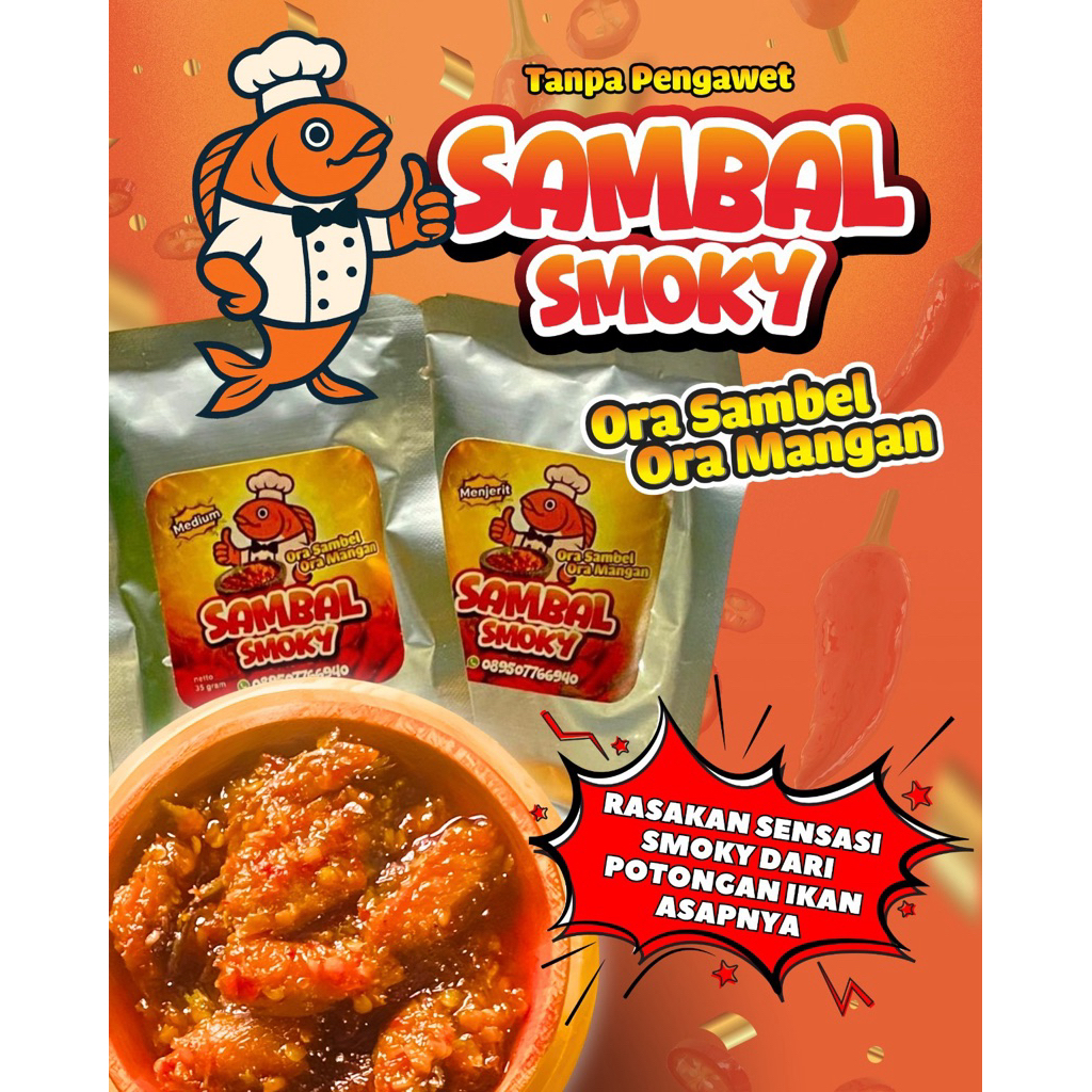 Sambal Smoky - Sambel Ikan Asap Suwir Pedas Gurih Sachet 35gr Lauk Siap Saji