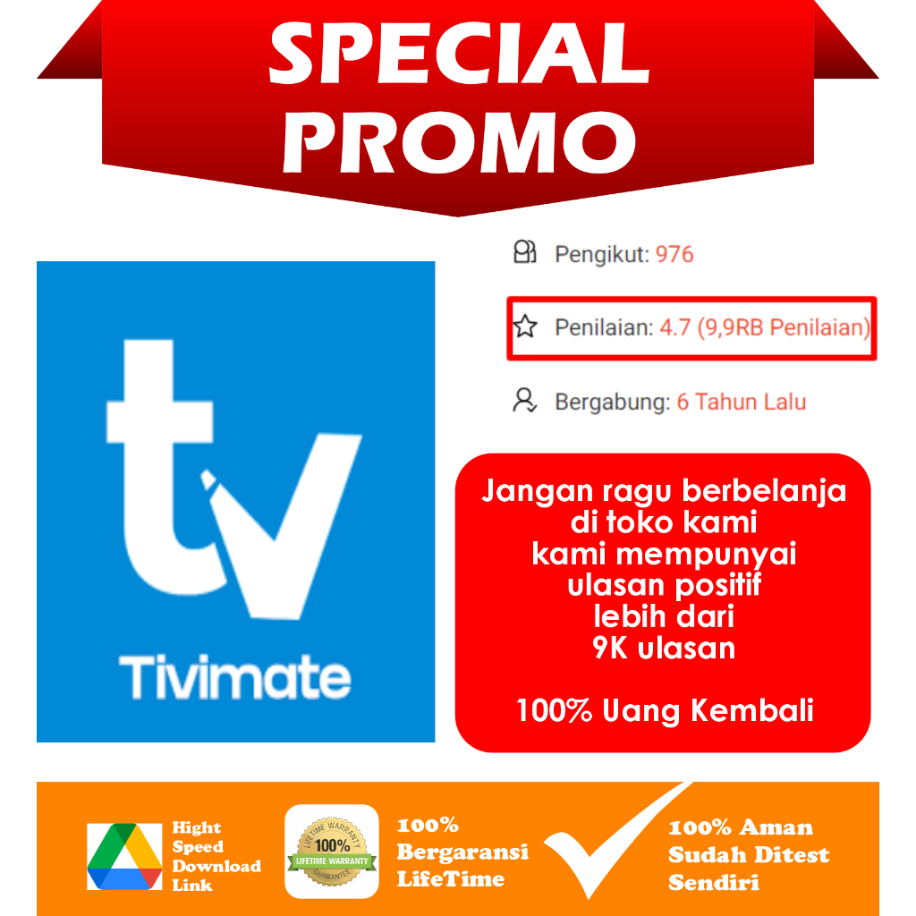 [PROMO BELI 1 GRATIS 1 Tivimate APLIKASI TV DI HP ANDROID LIFETIME PRO No Trial Full Version Lifetim