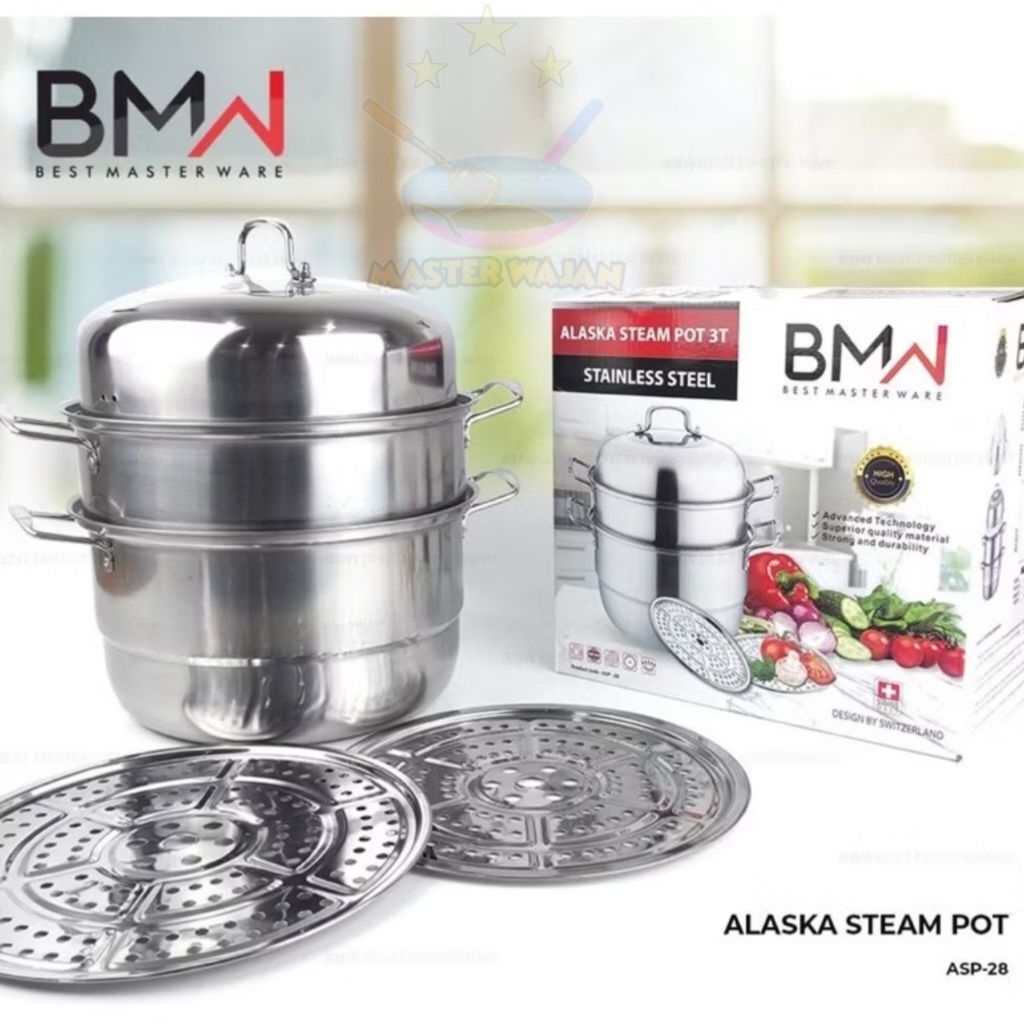 Panci Kukus Steamer Susun 3Stainless/Alaska Steamer Pot 28cm