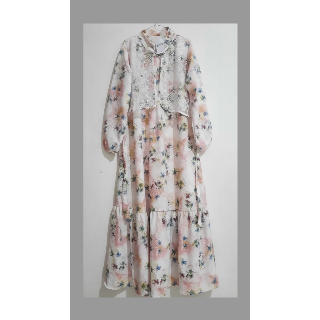 gamis L30 pink bunga