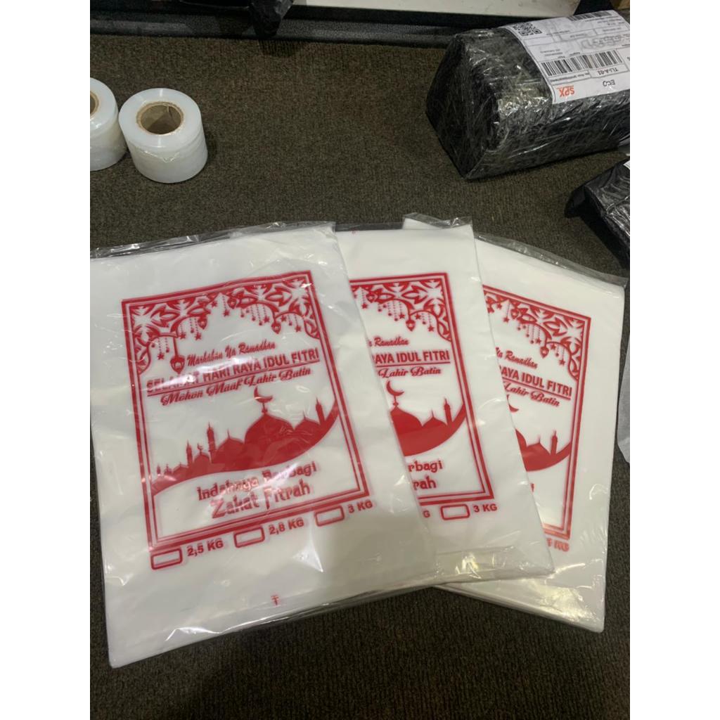 Kantong Beras per pack isi 50pcs /Kresek Beras 3kg an/Kresek Beras Zakat murah bening