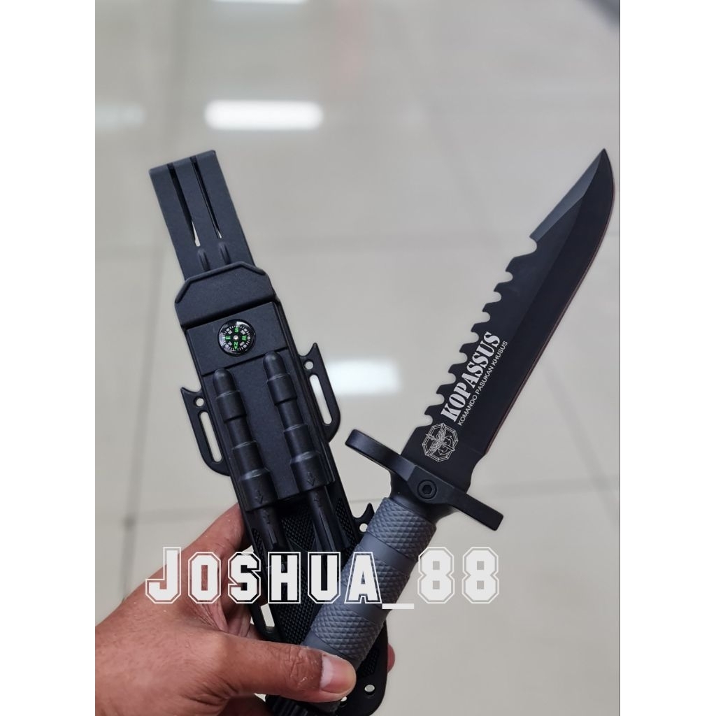 Pisau Tactical S4ngkur Komando Custom Ukir Logo Kopassus Bisa Request Gambar Logo Sendiri