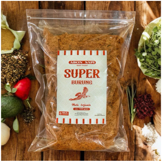 Abon Sapi Super cap Burung Elang 250 gram Kemasan Ziplock | Boyolali | Abon Sapi Halal 100% Daging A
