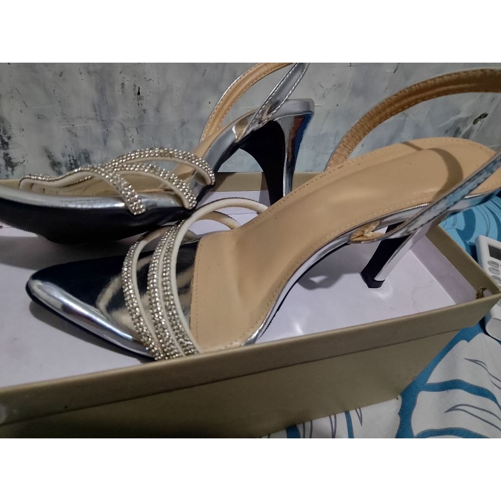 preloved heels lancip silver