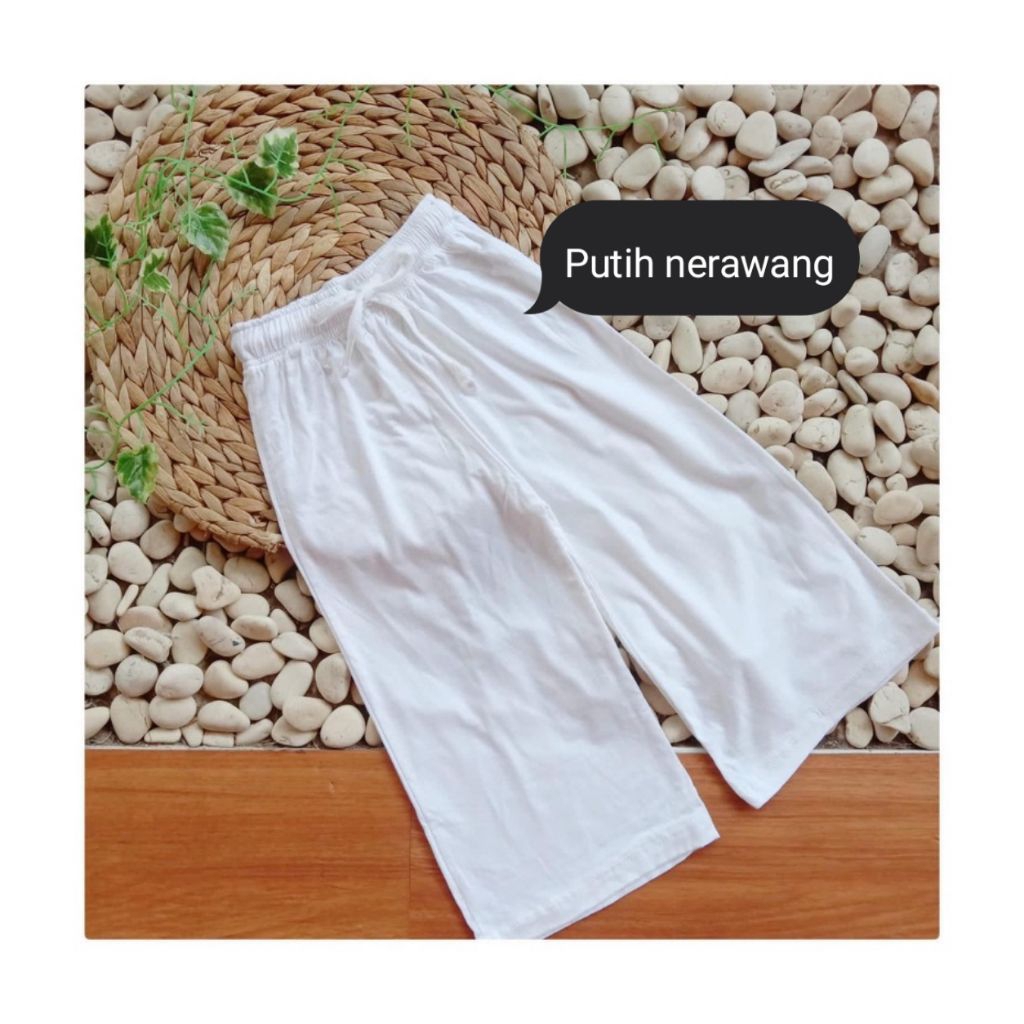 Kulot Putih Pure Linen Tipis Terawang 10 -12 Tahun