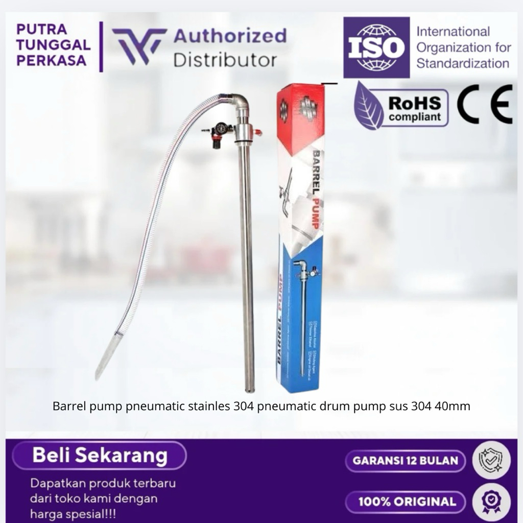 Barrel pump pneumatic stainles 304 pneumatic drum pump sus 304 40mm