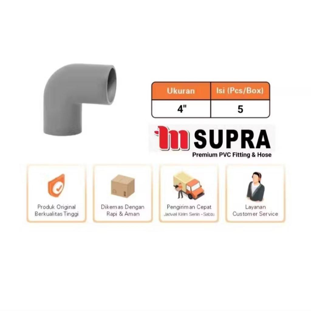 SUPRA Knee / Keni / Elbow PVC 4" TS