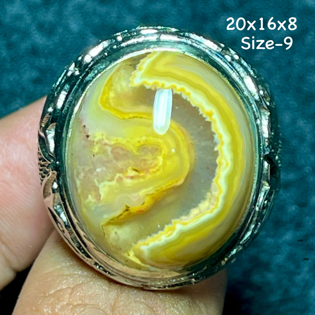 Cincin Batu Akik Natural Baturaja Es (Asli Alam)