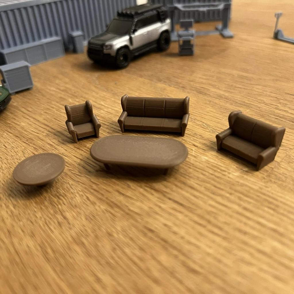 diorama Set sofa jadul 1/64 Hotwheel Matchbox
