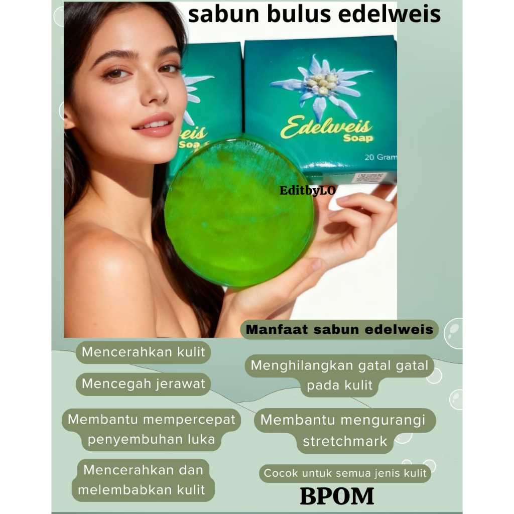 Sabun Edelweis Sabun Bulus Mencerahkan Melembapkan Anti Bakteri Pembesar Payudara Kenyal Padat Beris