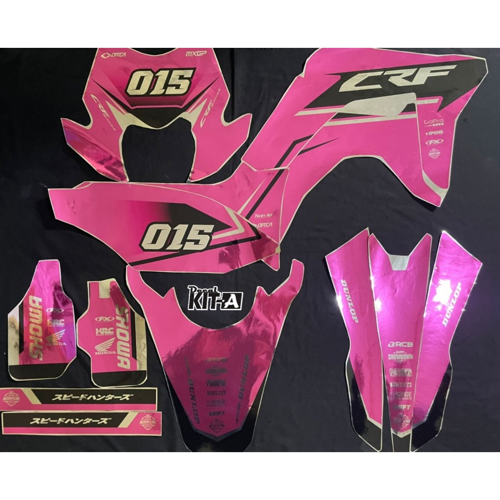 Decal CRF 150L full body desain simpel pink chrome