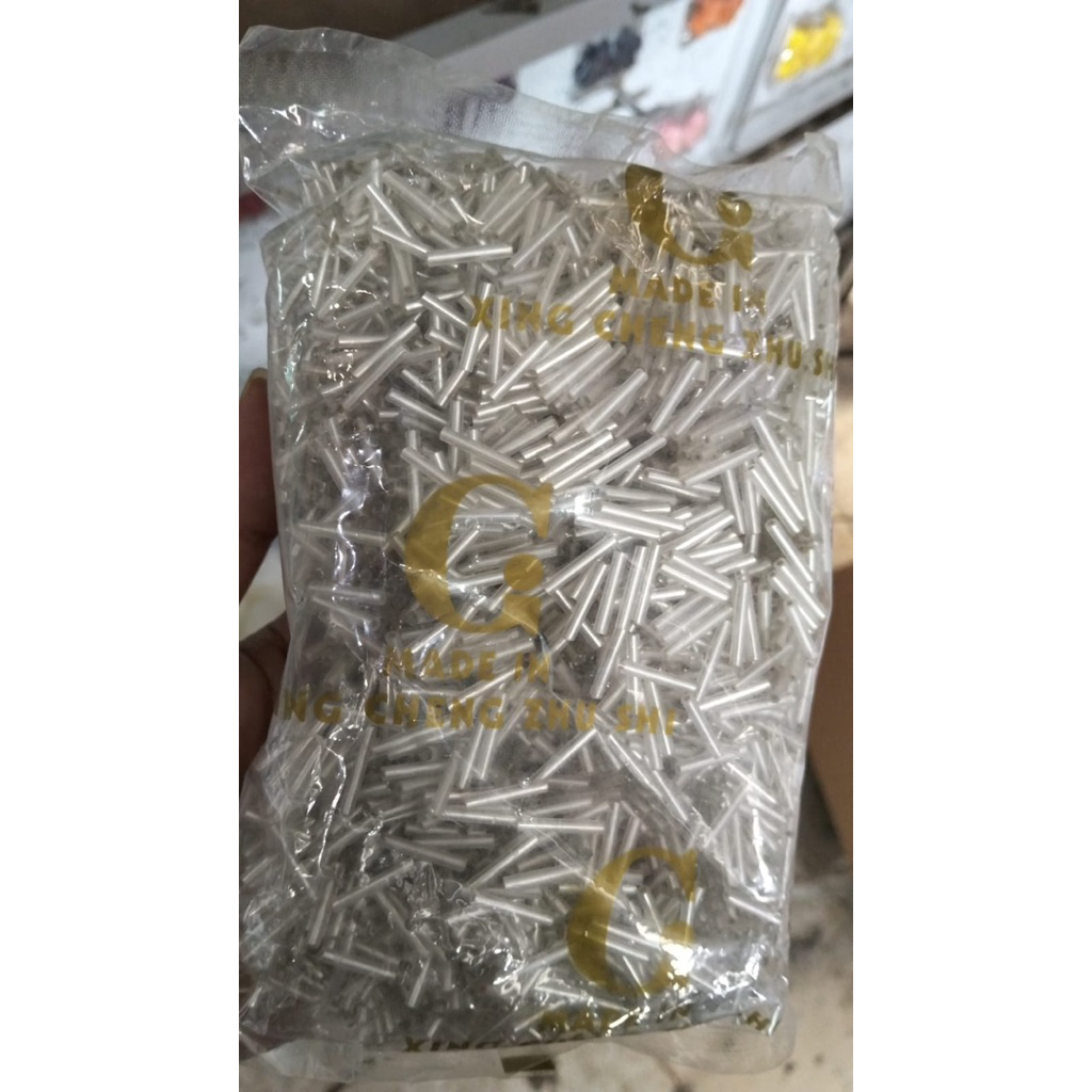 Manik Payet Bambu 1,5cm Panjang Cm 450gram Semi Jepang Silver Gold Batang Mote Hijab Bambu Patah Pay