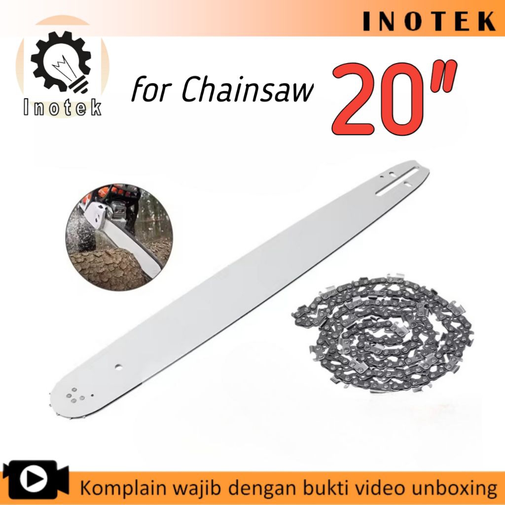 Chainsaw 20 inch rantai dan atau plat guide bar senso 20in