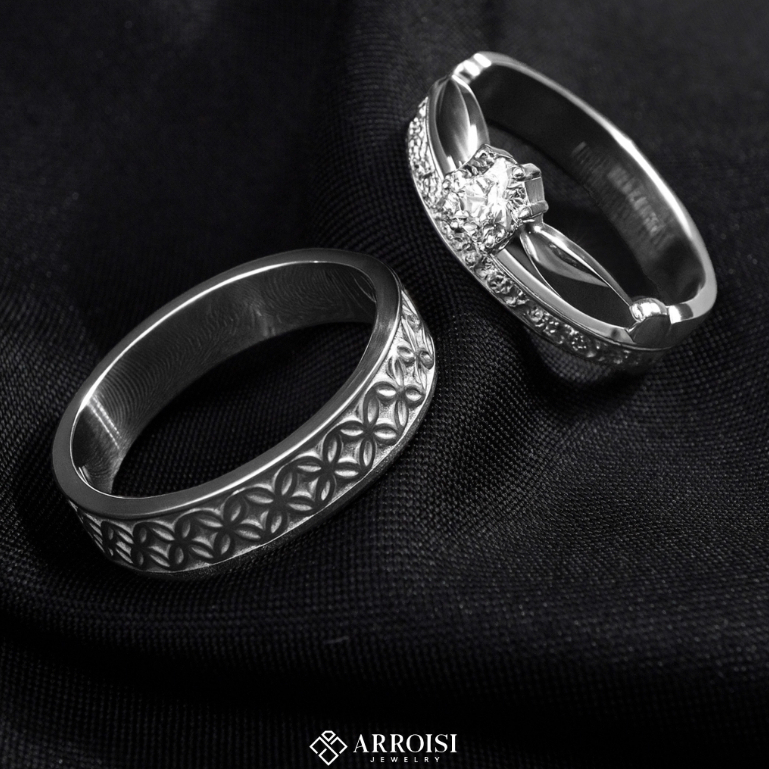 Arroisi Jewelry Cincin Kawin Palladium (0013)