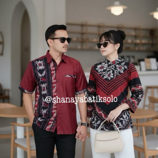 Shanaya Baju Batik Wanita Blus Tenun Anyelir Tenun Original Batik Modern Batik Kerja Batik Resmi