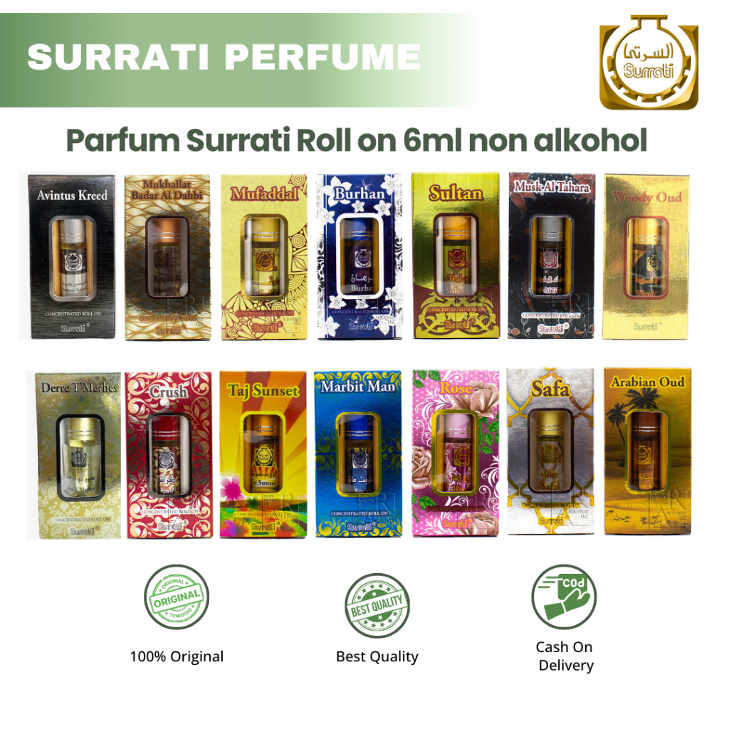 PARFUM SURRATI ROLL ON 6 ml | Parfum Surrati non alcohol | Parfum Arab Original Non Alkohol