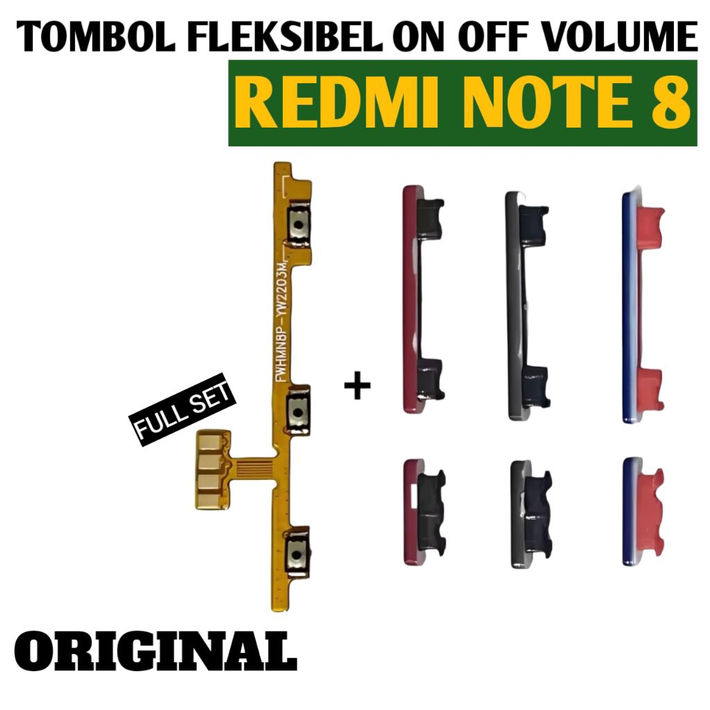 Flexible Tombol Power Volume Redmi Note 8 Original Tombol Pengganti Sparepart HP