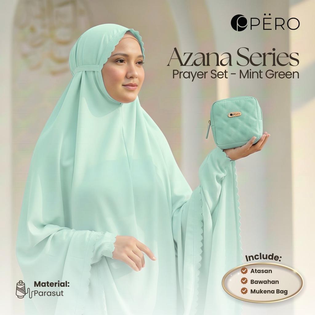 [Promo Best Deal] Pero Azana Series Mukena Travel with Mini Pouch / Mukena Kecil dengan Tas / Mukena