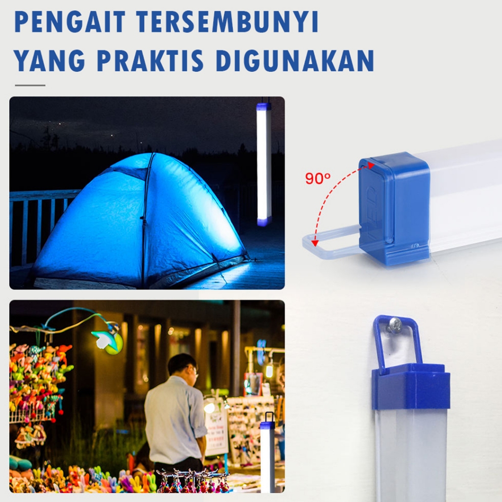 Lampu Emergency Cas Ulang, Lampu Tenda Camping Waterproof / Lampu Angkringan Rechargeable Co