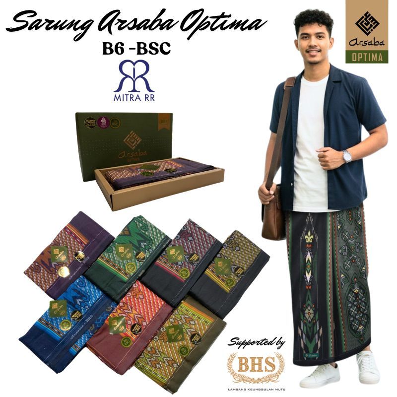 Sarung Arsaba Optima B6 – BSC Supported by BHS | Sarung BHS Arsaba | Sarung Tenun Dewasa Berkualitas
