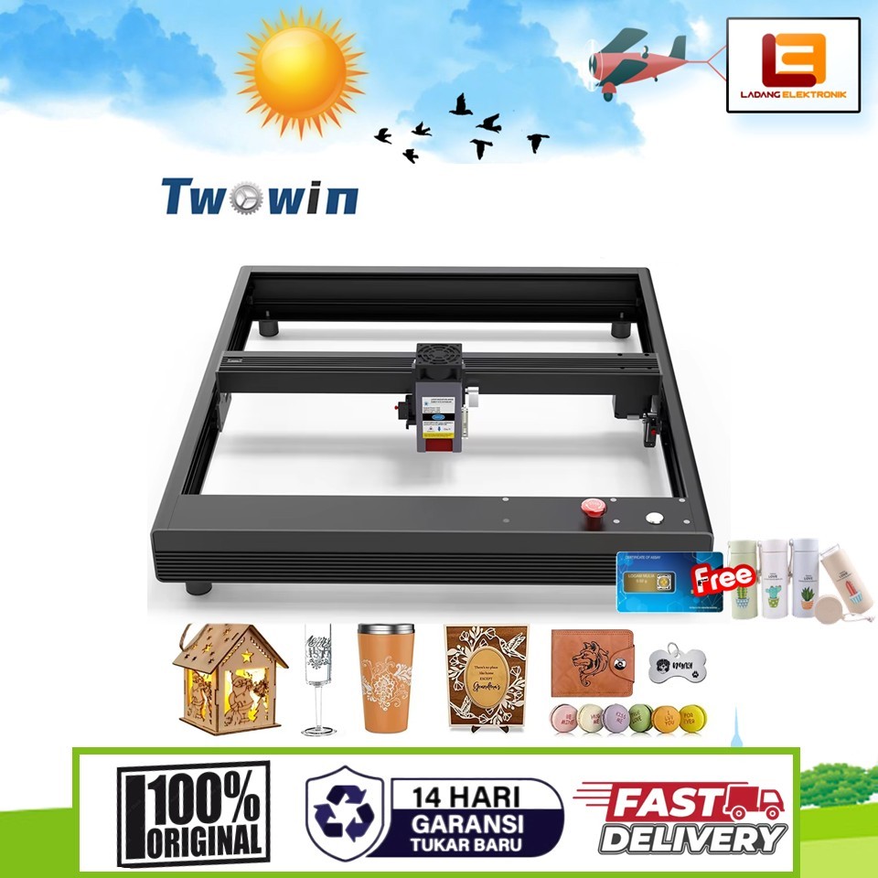 TwoWin DIY Laser Engraving Machine CNC 2-Axis 20W - 4040 - Black