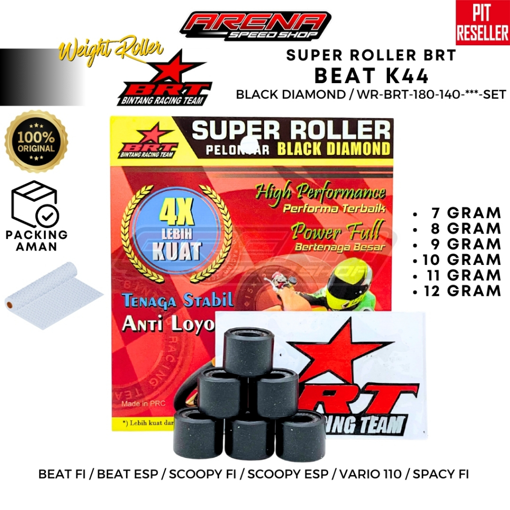 BRT Super Weight Roller Beat fi set Isi 6 Pcs Beat ESP Scoopy Fi Esp 7 8 9 10 11 12 Gram Original