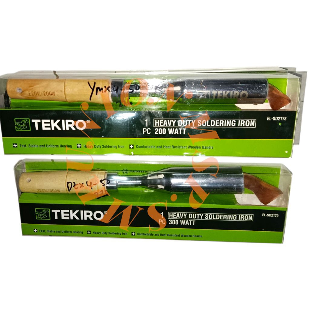 TEKIRO Solder Tembaga Heavy Duty 200 Watt 300 Watt Original Solder Listrik Gagang Kayu