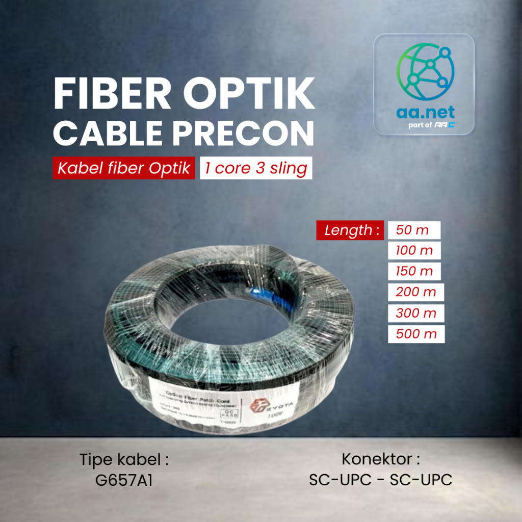 KABEL FIBER OPTIK PRECON 1 CORE 3 SLING 250 METER