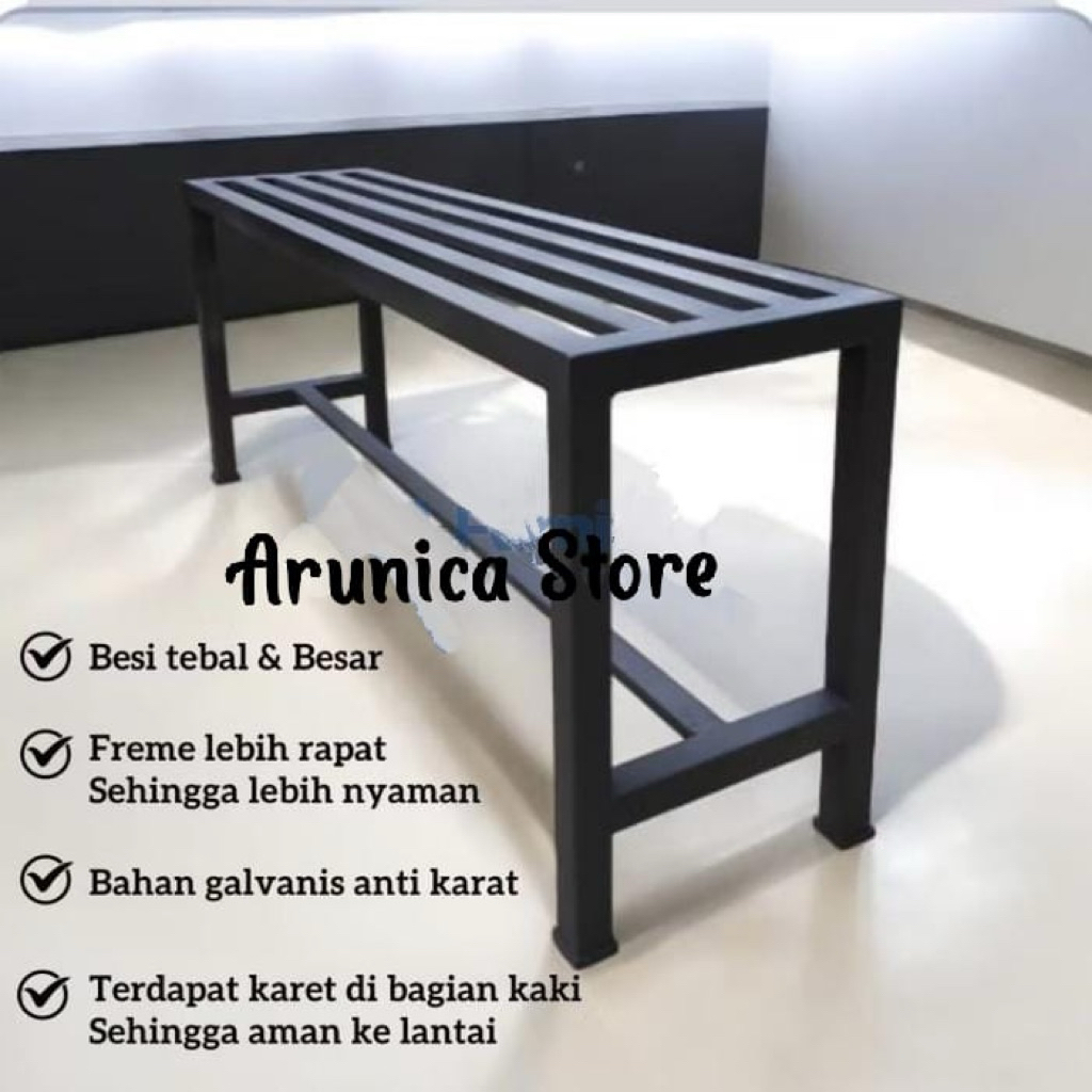 Kursi Teras panjang/Bangku Santai/Kursi Tunggu Panjang Besi
