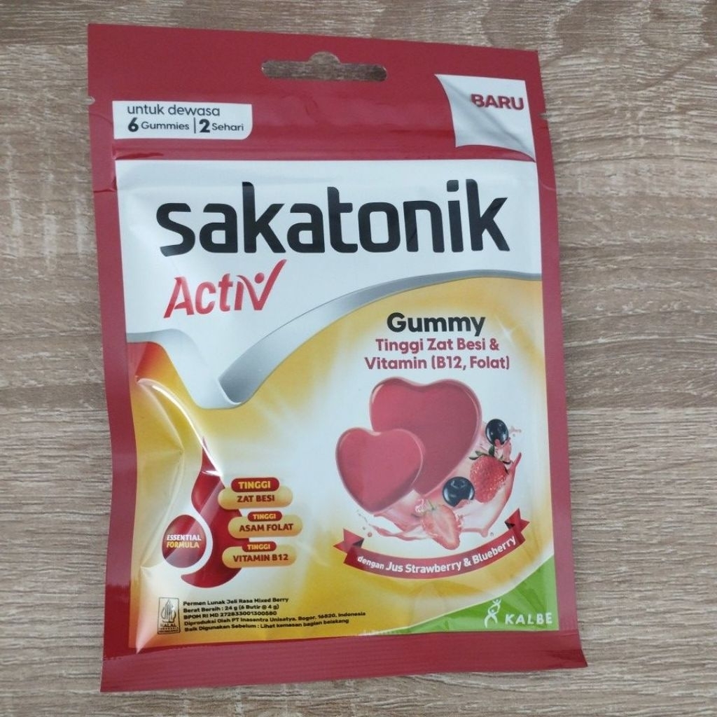 Sakatonik Active Gummy ( Tinggi Zat Besi & Vitamin B12, Asam Folat)