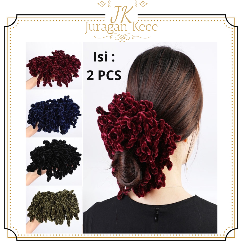 JUKE [2 PCS] Ikat Rambut Ubur 100 Jurai Ukuran BESAR / JUMBO / Kunciran Cendol Scrunchie Cepolan Hij