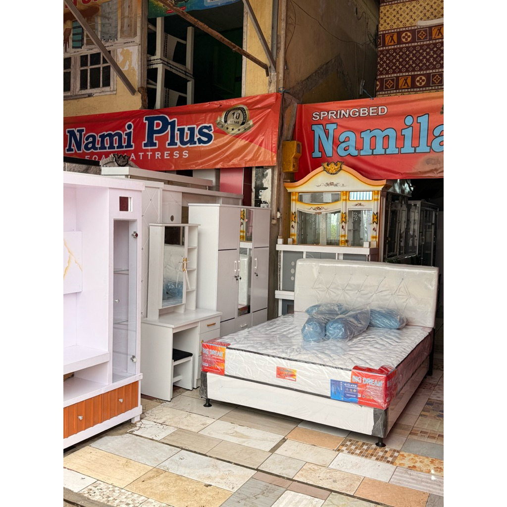 Paket Lamaran Bigdream Plus Lemari +Meja rias+DIVAN+KASUR Springbed BIGDREAM Nami Plus tebal 24cm ga