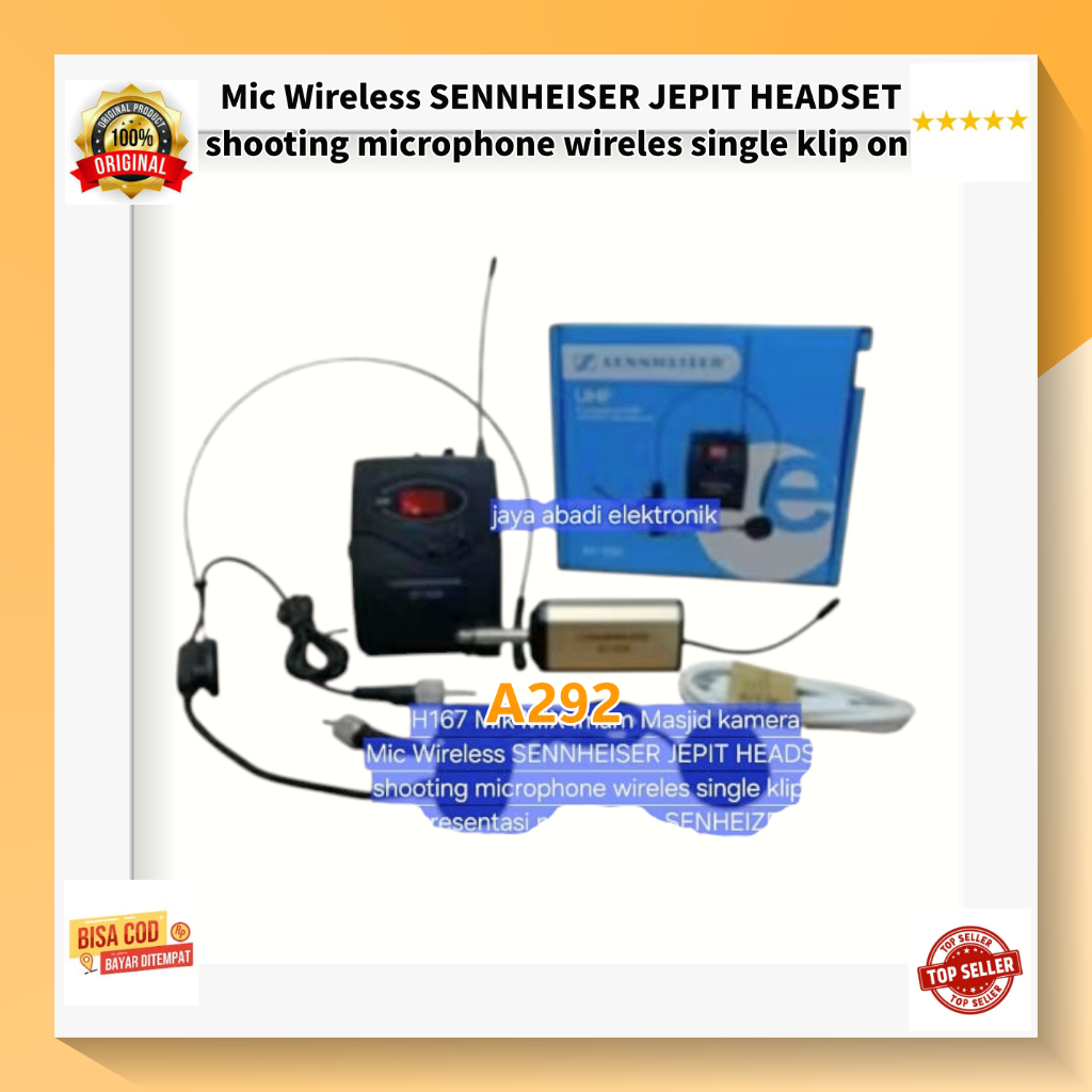 A292 H167 Mik MIX Imam Masjid kamera Mic Wireless SENNHEISER JEPIT HEADSET shooting microphone wirel