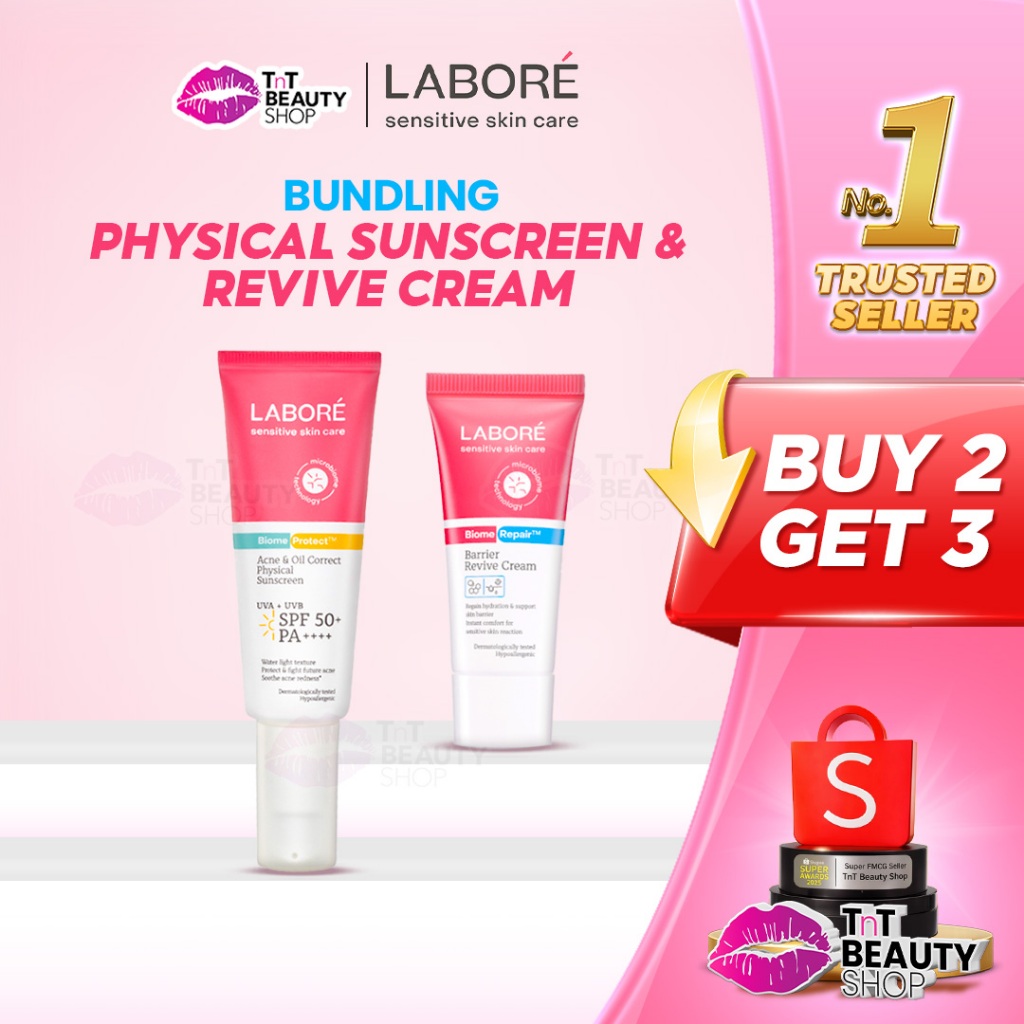 {BUNDLING} Labore Acne & Oil Correct Physical Sunscreen SPF50+ PA++++ 40ml & LABORE Sensitive Skin C