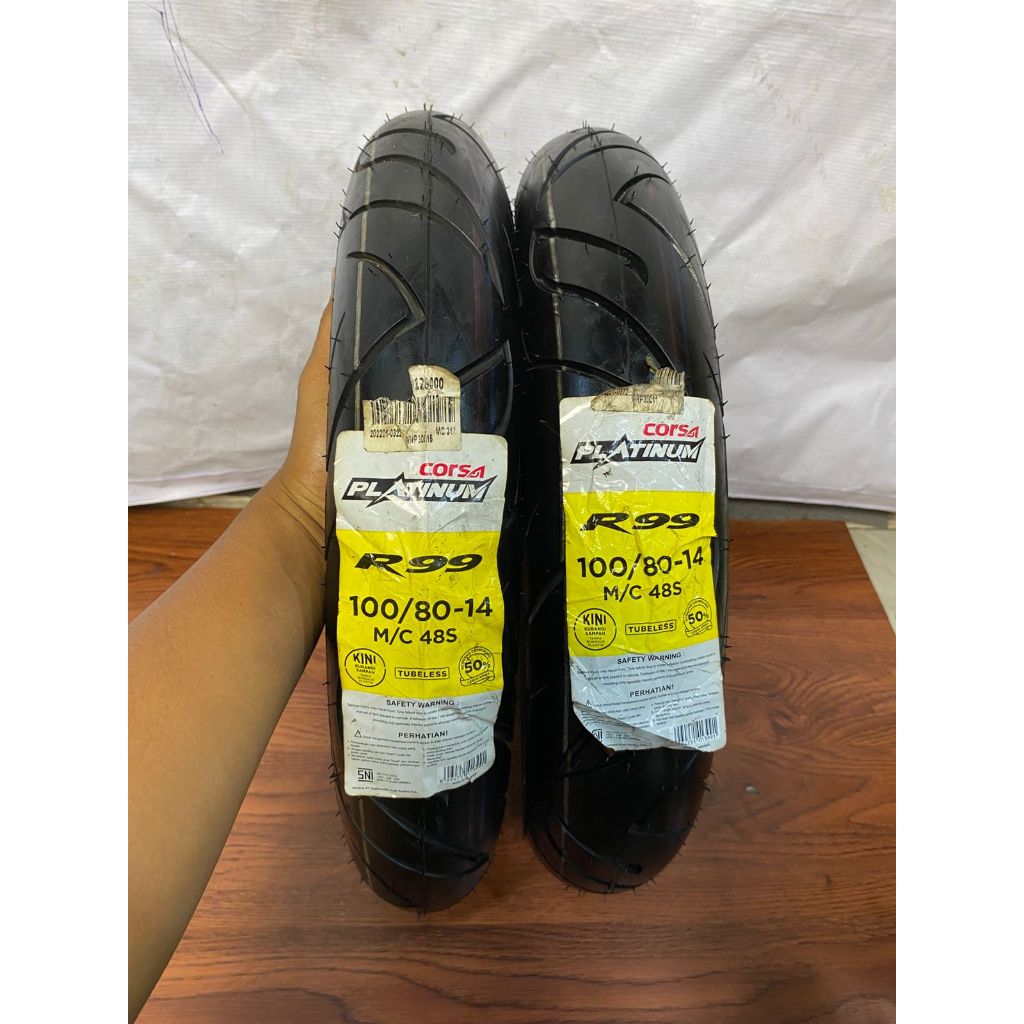 Ban Luar Motor Matic Ring 14 Tubeless Corsa R99 Ukur 100/80-14 Tubless Ban Luar Motor Matic Murah