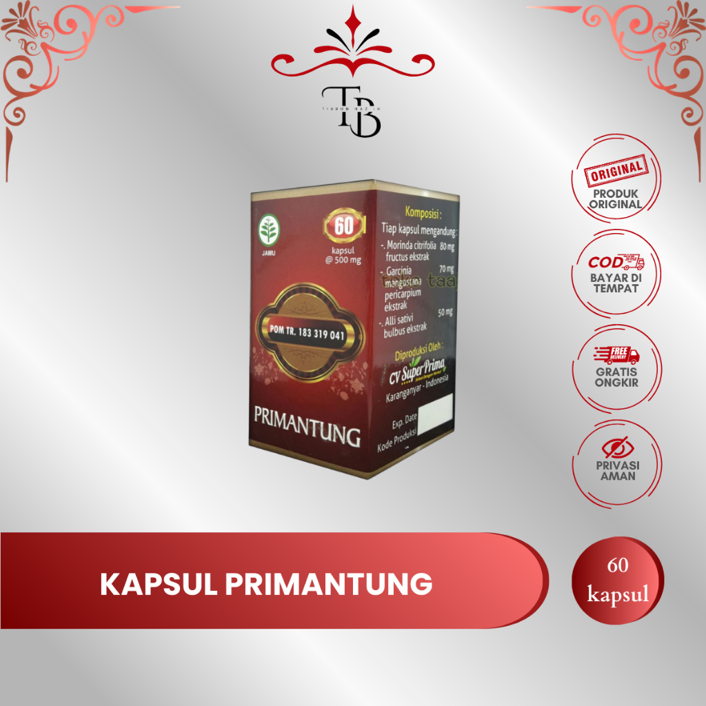 KAPSUL PRIMANTUNG – Suplemen Herbal Tradisional - Isi 60 Kapsul | Mendukung Kesehatan Pria Dewasa