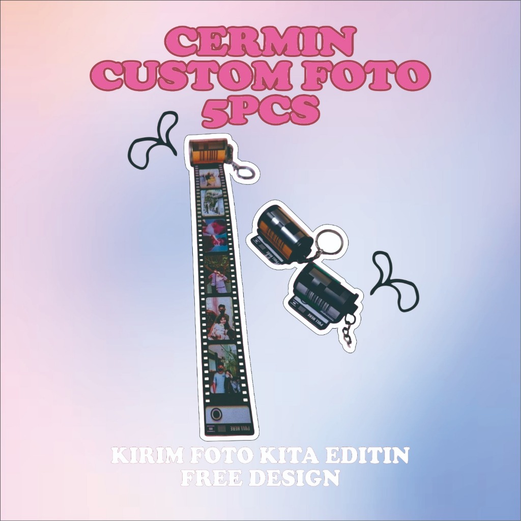 5 PCS Roll Film Custom FOTO Gantungan Kunci FOTO  Kado Gantungan FILM FOTO