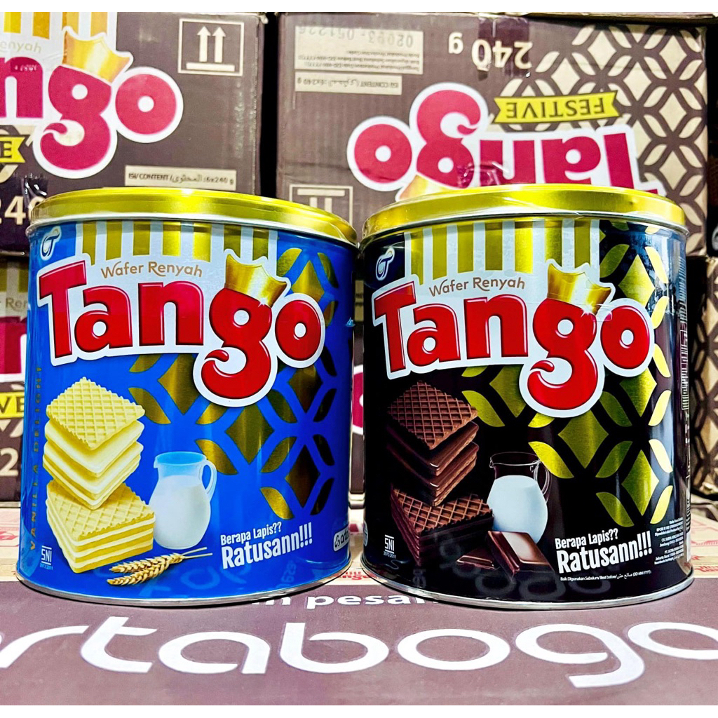 Wafer tango kaleng vanilla / coklat