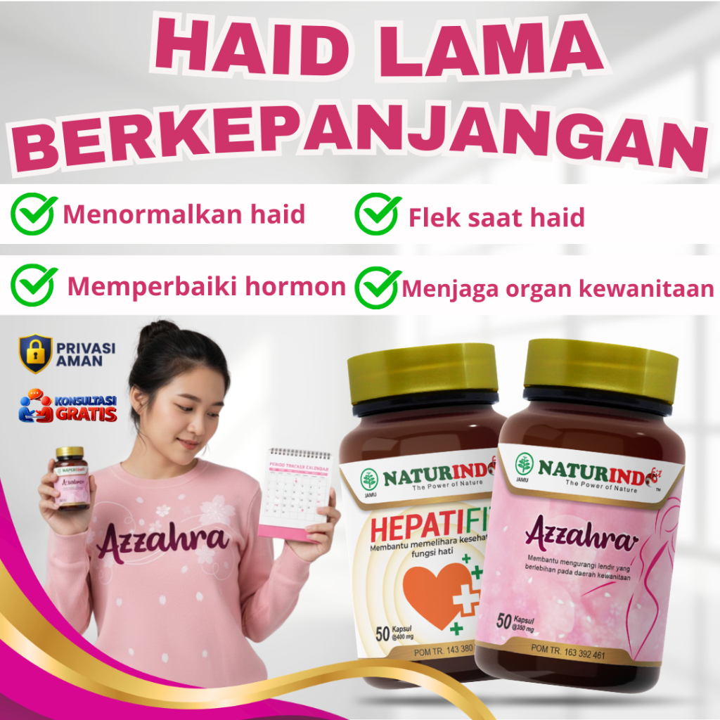 Obat Haid Lama Menstruasi Berkepanjangan Telat Haid Mengurangi Pendarahan Hepatifit Azzahra Jejamu H