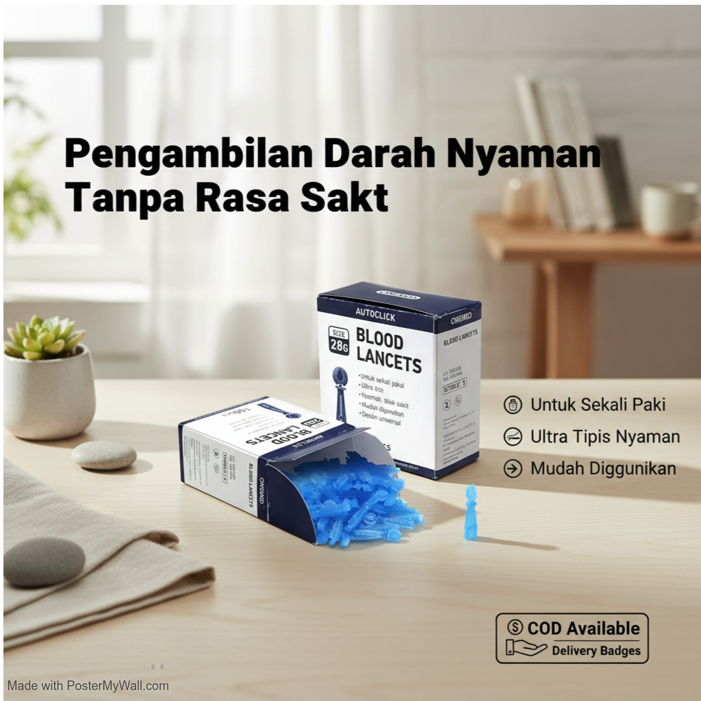 TERMURAH ONEMED Blood Lancet 28G 100S/jarum bekam/jarum lancing/jarum medis/jarum tes darah E