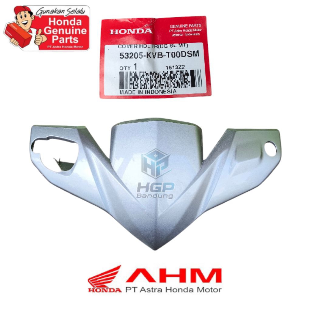 53205-KVB-T00DSM Cover Handle Front Batok Depan Vario 110 Techno Karbu Silver Original AHM Honda